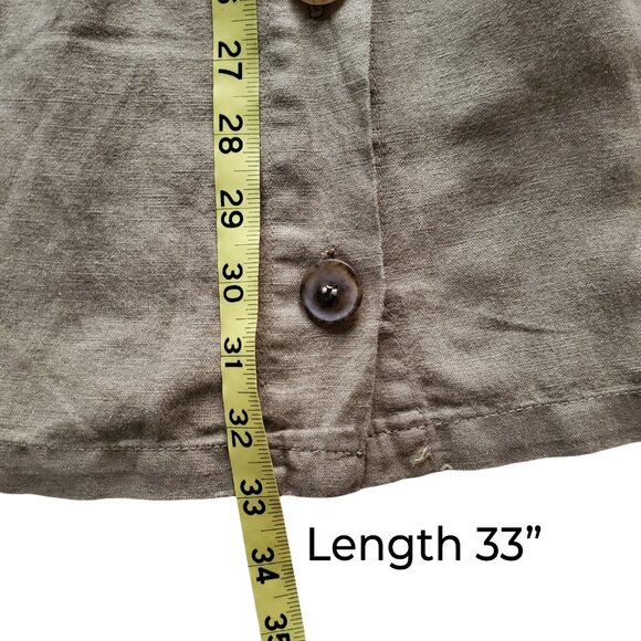 ZARA Rustic Pinafore Dress Overall Jumper Linen Blend Light Olive Green Size S - Picture 13 of 16